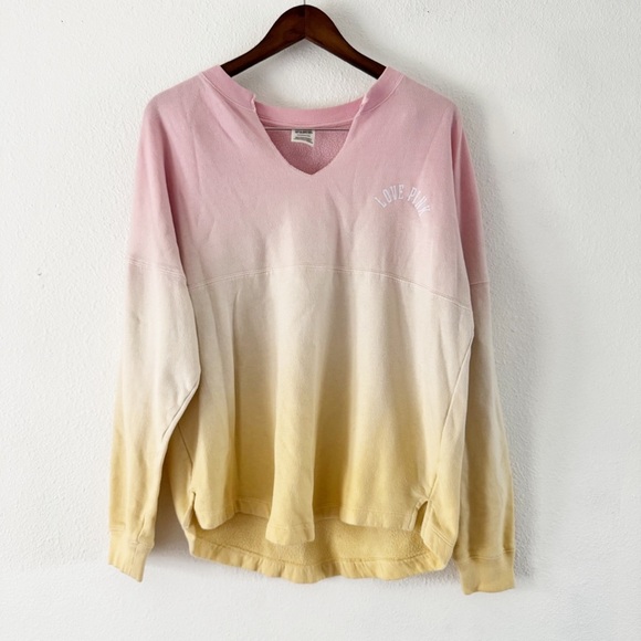 PINK Victoria Secret Oversized Sweatshirt Ombre Dip Dye Small Streetwear Y2K - Picture 14 of 15
